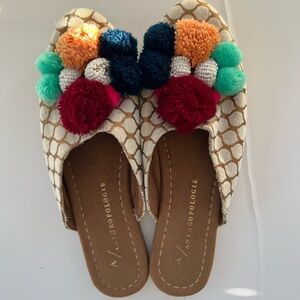 Anthropologie Pom Pom slides